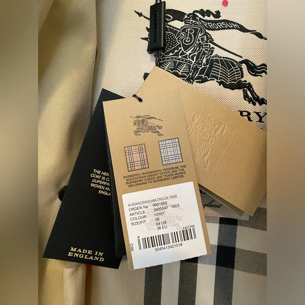 NWT Burberry The Sandringham Long Trench Coat in Honey - Picture 4 of 9